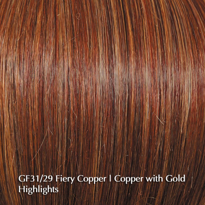 Trend Alert by Gabor  | Heat Friendly Synthetic | Lace Front Wig (Mono Part) Gabor Heat Friendly Synthetic GF31-29 Fiery Copper / Front: 7 1/2" | Side: 5 1/2"| Crown: 9 1/2" | Nape: 2 1/2" / Average
