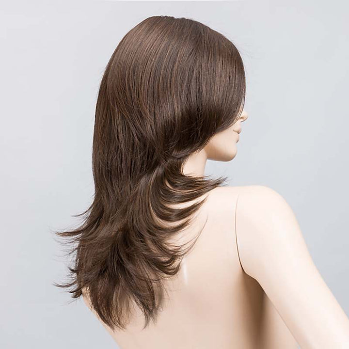 Voice Large Wig by Ellen Wille | Heat Friendly Synthetic | Lace Front Wig (Mono Top) Ellen Wille Heat Friendly Synthetic Dark Chocolate Mix 4.33 / Front: 10.5" | Crown: 9.5" | Sides: 10" | Nape: 12" / Large