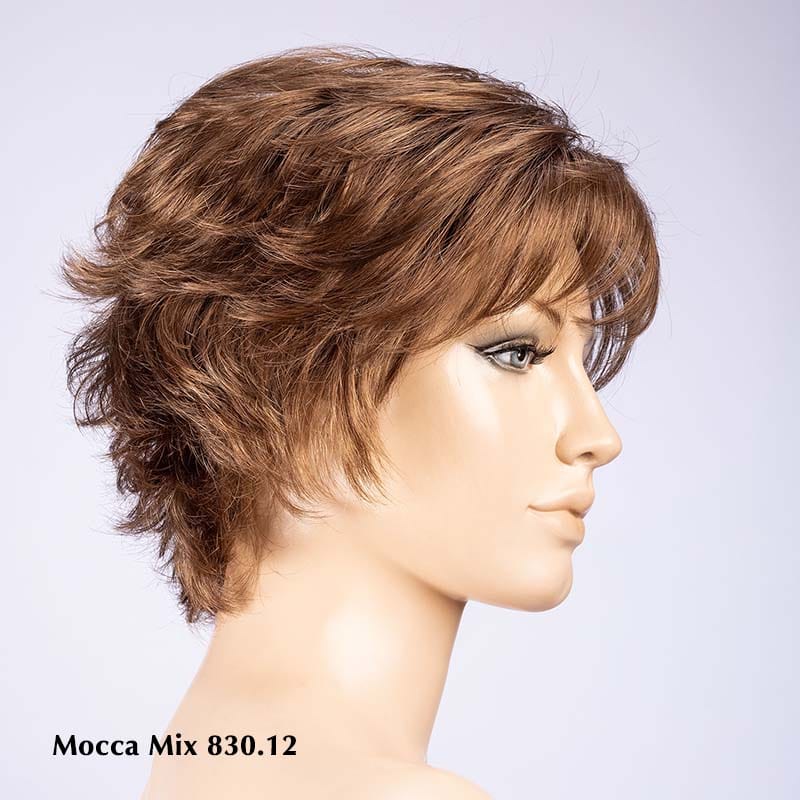 Wing Wig by Ellen Wille | Synthetic Wig (Mono Crown) Ellen Wille Synthetic Mocca Mix 830.12 / Front: 4” | Crown: 4.5” | Sides: 3” | Nape: 2” / Petite / Average