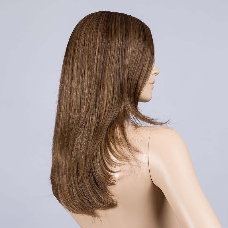 Advance Wig by Ellen Wille | Human Hair / Synthetic Blend Lace Front Wig (Mono Part) Ellen Wille Heat Friendly | Human Hair Blend Nut Brown Rooted / Front: 11" | Crown: 16" | Sides: 13.25" | Nape: 13.75" / Petite / Average