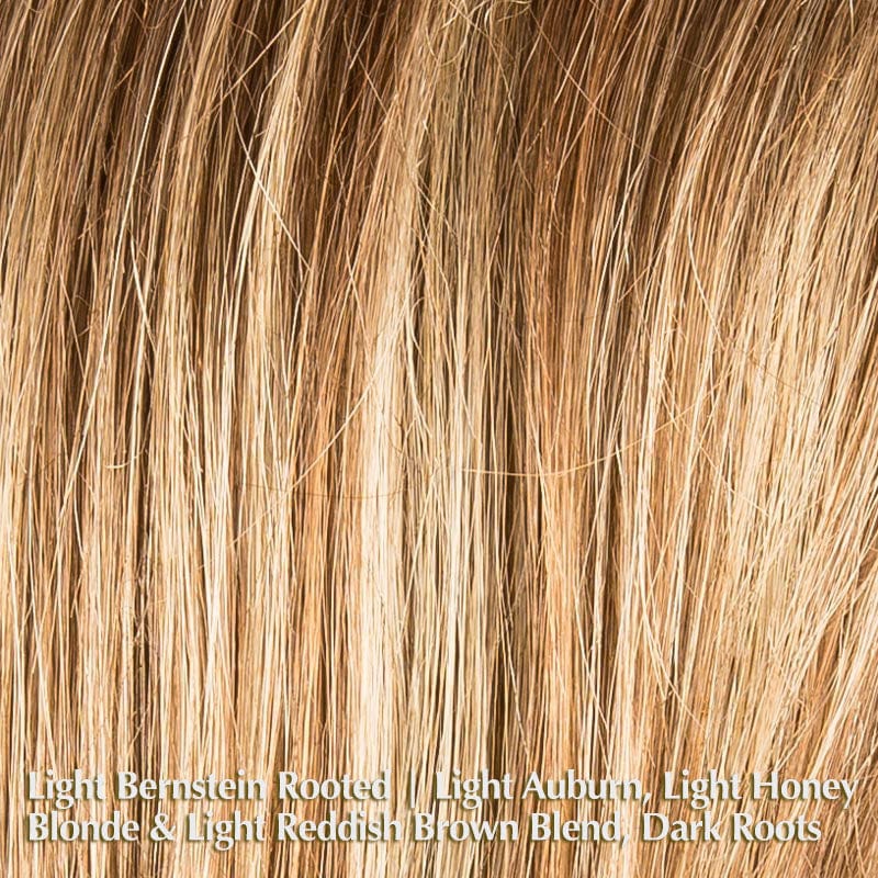 Affair Hi Wig by Ellen Wille | Heat Friendly Synthetic | Lace Front Wig (Hand-Tied) Ellen Wille Heat Friendly Synthetic Light Bernstein Rooted | Light Auburn, Light Honey Blonde, and Light Reddish Brown blend and Dark Roots / Front: 6" | Crown: 17" | Sides: 14.5" | Nape: 10" / Petite / Average