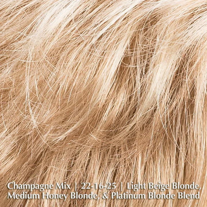 Air Wig by Ellen Wille | Synthetic Lace Front Wig (Hand-Tied) Ellen Wille Synthetic Champagne Mix | 22-16-25 | Light Beige Blonde,  Medium Honey Blonde, and Platinum Blonde blend / Front: 2" | Crown: 2.5" | Sides: 2" | Nape: 1.75" / Petite / Average