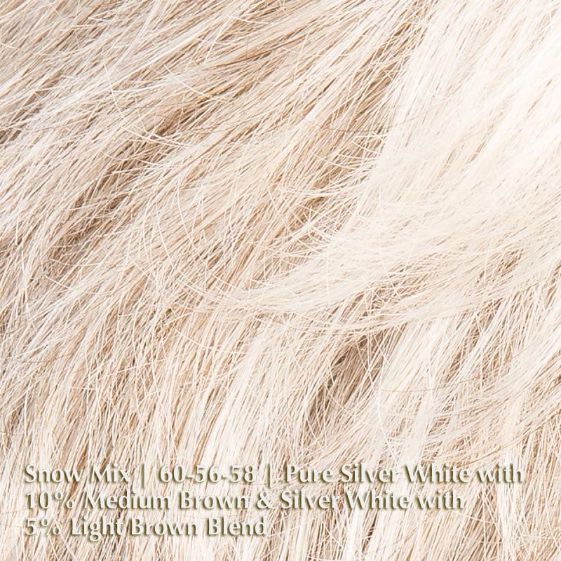Alba Comfort Wig by Ellen Wille | Synthetic Lace Front Wig (Mono Top) Ellen Wille Synthetic Snow Mix | 60-56-58 | Pure Silver White with 10% Medium Brown & Silver White with 5% Light Brown blend / Bang: 3.5" | Crown: 4" | Sides: 3.5" | Nape: 2.25" / Petite / Average