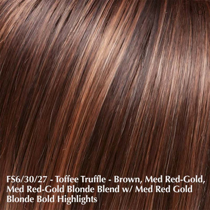 Alessandra by Jon Renau | Synthetic Lace Front Wig (Mono Top) Jon Renau Synthetic FS6/30/27 Toffee Truffle / Bang: 8.5" | Crown 13.75" | Sides: 10.5" | Nape: 13.75" / Average
