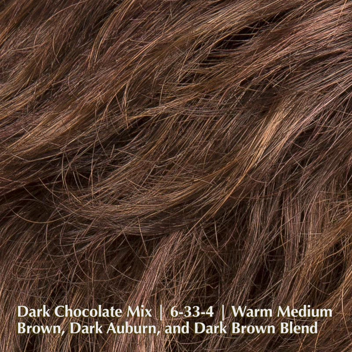 Alexis Deluxe Wig by Ellen Wille | Synthetic Lace Front Wig (Mono Top) Ellen Wille Synthetic Dark Chocolate Mix | 6-33-4 | Warm Medium Brown, Dark Auburn, and Dark Brown Blend / Front: 3.75" | Crown: 4" | Side: 3" | Nape: 2.5" / Petite / Average