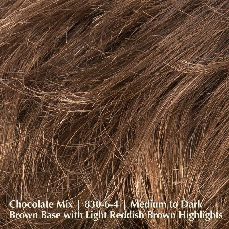 Alexis Wig by Ellen Wille | Synthetic Lace Front Wig (Mono Top) Ellen Wille Synthetic Chocolate Mix | 830-6-4 | Medium to Dark Brown base with Light Reddish Brown Highlights / Front: 3.75" | Crown: 4" | Side: 3" | Nape: 2.5 " / Petite / Average