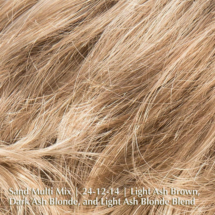 Alexis Wig by Ellen Wille | Synthetic Lace Front Wig (Mono Top) Ellen Wille Synthetic Sand Multi Mix | 24-12-14 | Light Ash Brown, Dark Ash Blonde, and Light Ash Blonde blend / Front: 3.75" | Crown: 4" | Side: 3" | Nape: 2.5 " / Petite / Average