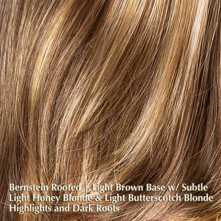 Alive Wig by Ellen Wille | Synthetic Lace Front Wig Ellen Wille Synthetic Bernstein Rooted | Light Brown base with subtle Light Honey Blonde and Light Butterscotch Blonde highlights and Dark Roots / Front: 4.5" | Crown: 9” | Sides: 9” | Nape: 9” / Petite / Average