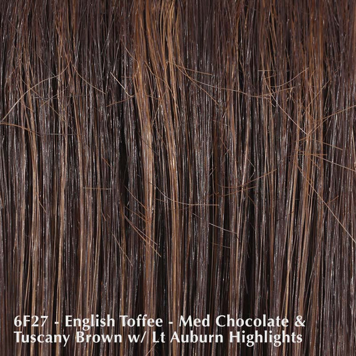 Allegro 18 Wig by Belle Tress | Heat Friendly | Synthetic Lace Front Wig  (Mono Part) Belle Tress Heat Friendly Synthetic English Toffee | 6F27 | A blend of medium chocolate and Tuscany rich brown with light auburn highlights / Bang: n/a | Side: 13" - 15" | Nape: 11" | Back: 18" | Overall: 13" - 18" / Average