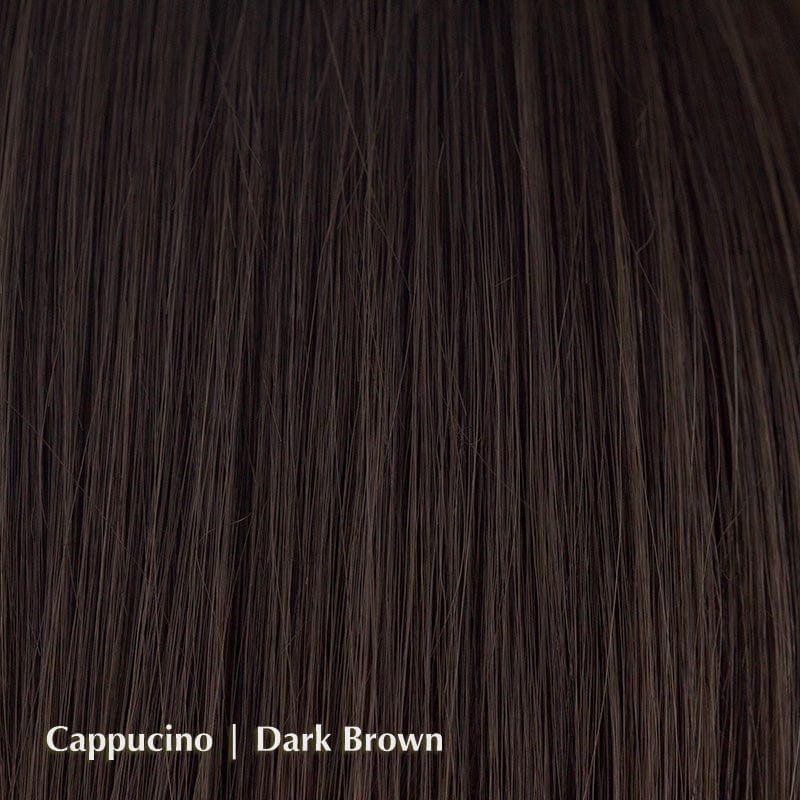 Alva Wig by Noriko | Synthetic Wig (Basic Cap) Noriko Synthetic Cappucino | Dark Brown / Fringe: 3.9” | Crown: 9.4” | Nape: 3.9” / Average