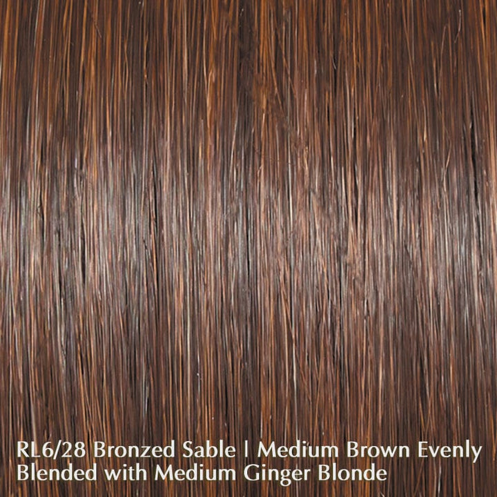 Always Large by Raquel Welch | Heat Friendly | Synthetic Wig (Basic Cap) Raquel Welch Heat Friendly Synthetic RL6/28 | Bronzed Sable / Front: 6.5" | Crown: 9.5" | Side: 8" | Back: 8" | Nape: 13" / Large