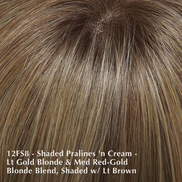 Amber Wig by Jon Renau | Synthetic Lace Front Wig (Mono Top) Jon Renau Synthetic 14/26S10 Shaded Pralines 'n Cream / Front: 9" | Crown: 12" | Sides: 13.5" | Nape: 15.5" / Average