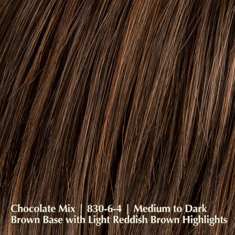 Amy Deluxe Wig by Ellen Wille | Synthetic Lace Front Wig Ellen Wille Synthetic Chocolate Mix | 830-6-4 | Medium to Dark Brown base with Light Reddish Brown highlights / Front: 5 " | Crown: 8" | Sides: 6 " | Nape: 2" / Petite / Average