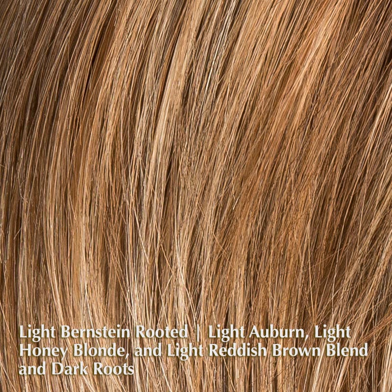 Amy Deluxe Wig by Ellen Wille | Synthetic Lace Front Wig Ellen Wille Synthetic Light Bernstein Rooted | Light Auburn, Light Honey Blonde, and Light Reddish Brown blend and Dark Roots / Front: 5 " | Crown: 8" | Sides: 6 " | Nape: 2" / Petite / Average