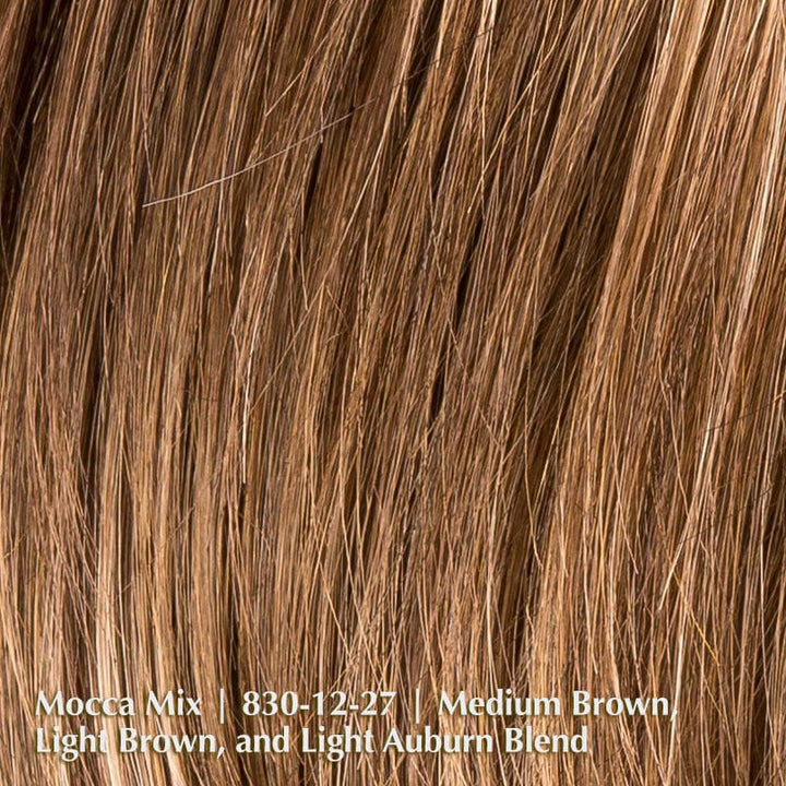 Amy Small Deluxe Wig by Ellen Wille | Synthetic Lace Front Wig Ellen Wille Synthetic Mocca Mix | 830-12-27 | Medium Brown, Light Brown, and Light Auburn blend / Front: 5 " | Crown: 8" | Sides: 6 " | Nape: 2" / Petite