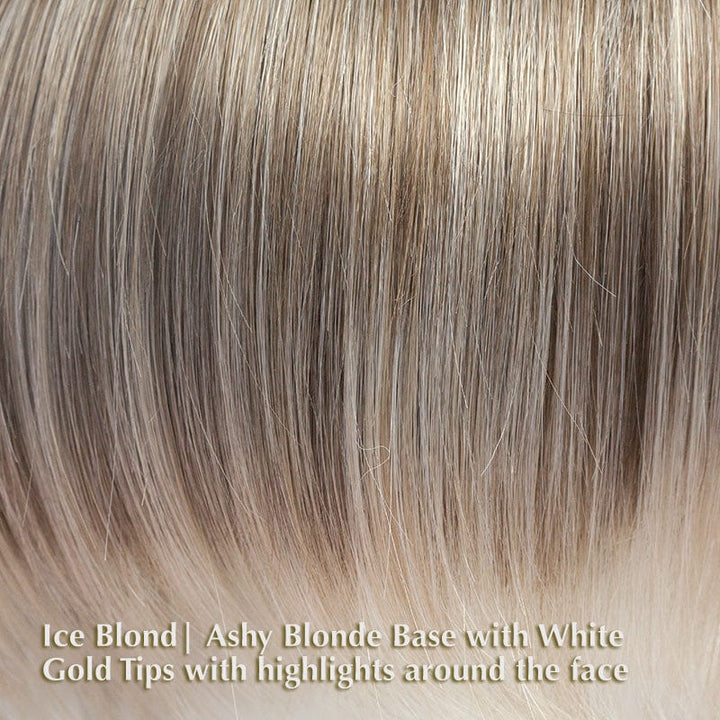 Anastasia Wig by Rene of Paris | Synthetic Wig (Basic Cap) Rene of Paris Synthetic Ice Blond | Ashy Blonde Base with White Gold Tips with highlights around the face / Bang: 4.5" | Crown: 5.5” | Nape: 3” / Average