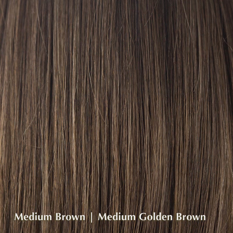 Angelica Large Wig by Noriko | Synthetic Wig (Basic Cap) Noriko Synthetic Medium Brown | Medium Golden Brown / Front: 8" | Crown: 16.2" | Nape: 16" / Large
