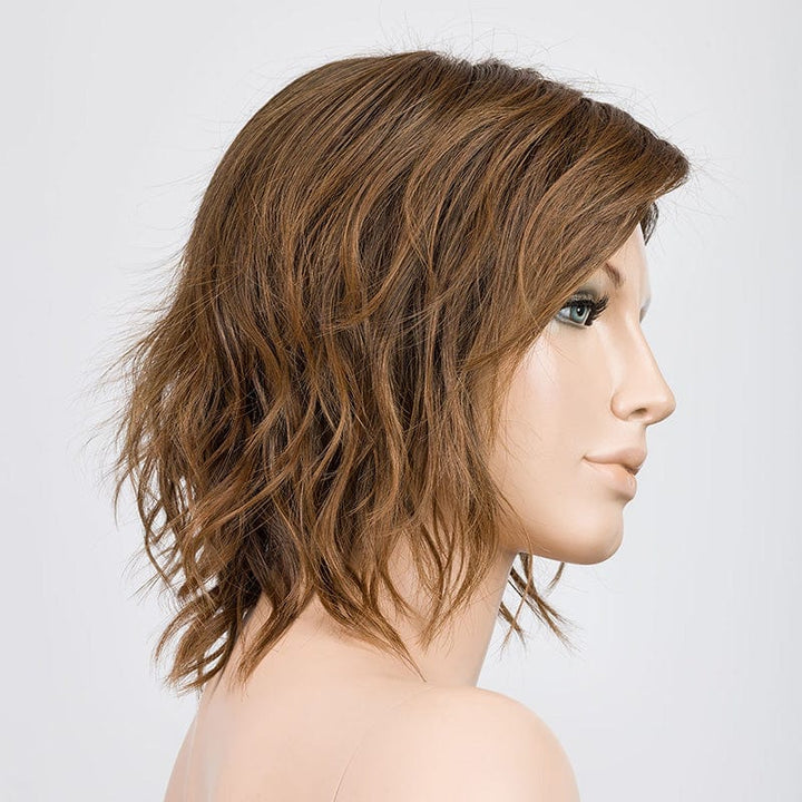 Anima Wig by Ellen Wille | Heat Friendly Synthetic Wig (Mono Crown) Ellen Wille Heat Friendly Synthetic Mocca Rooted | / Front: 4.75" |  Crown: 7.5" | Sides: 7.5" |  Nape: 5.25 " / Petite / Average