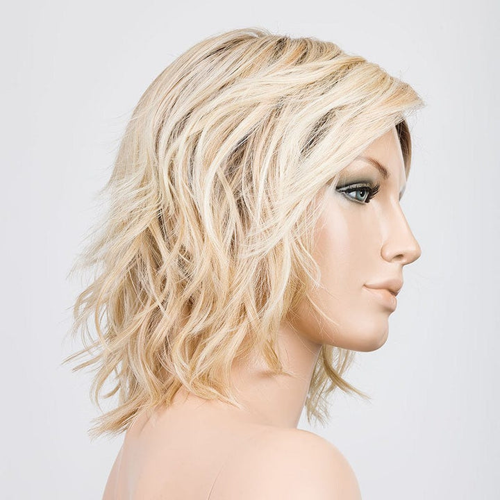 Anima Wig by Ellen Wille | Heat Friendly Synthetic Wig (Mono Crown) Ellen Wille Heat Friendly Synthetic Pastel Blonde Rooted | / Front: 4.75" |  Crown: 7.5" | Sides: 7.5" |  Nape: 5.25 " / Petite / Average