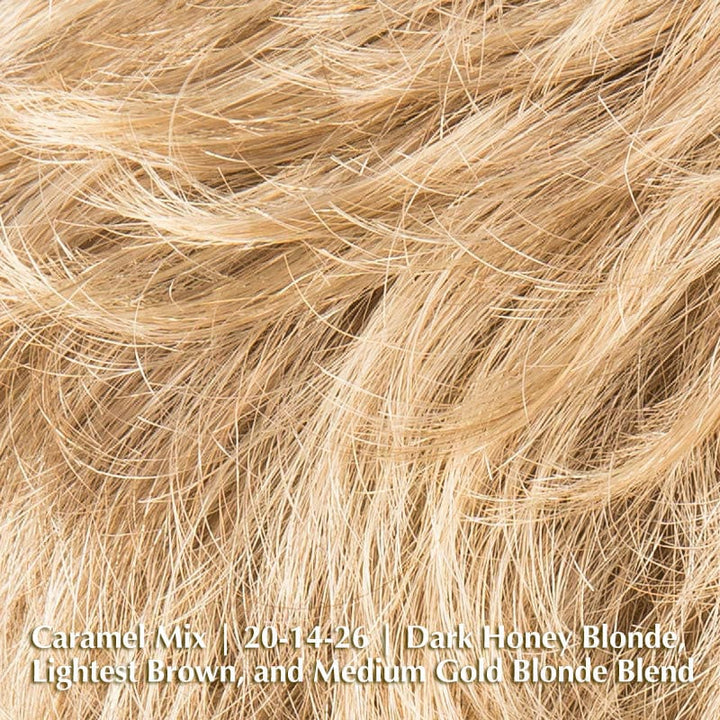 Apart Hi Wig by Ellen Wille | Synthetic Lace Front Wig Ellen Wille Synthetic Caramel Mix | 20-14-26 | Dark Honey Blonde, Lightest Brown, and Medium Gold Blonde Blend / Front: 3.5" | Crown: 3.5 " | Sides: 3 " | Nape: 2.5" / Petite / Average