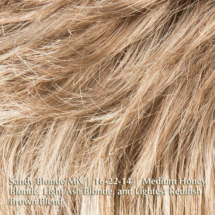 Apart Hi Wig by Ellen Wille | Synthetic Lace Front Wig Ellen Wille Synthetic Sandy Blonde Mix | 16-22-14 | Medium Honey Blonde, Light Ash Blonde, and Lightest Reddish Brown blend / Front: 3.5" | Crown: 3.5 " | Sides: 3 " | Nape: 2.5" / Petite / Average