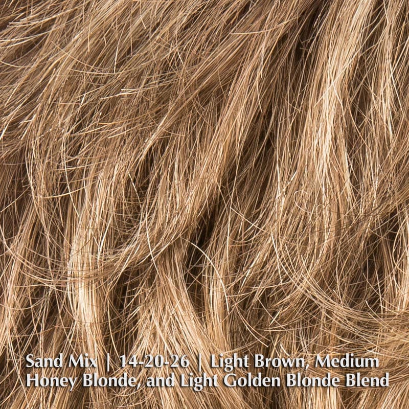 Apart Mono Wig by Ellen Wille | Synthetic Lace Front Wig (Mono Top) Ellen Wille Synthetic Sand Mix | 14-20-26 | Light Brown, Medium Honey Blonde, and Light Golden Blonde blend / Front: 3" | Crown: 3.5 " | Sides: 2.5" | Nape: 2" / Petite / Average