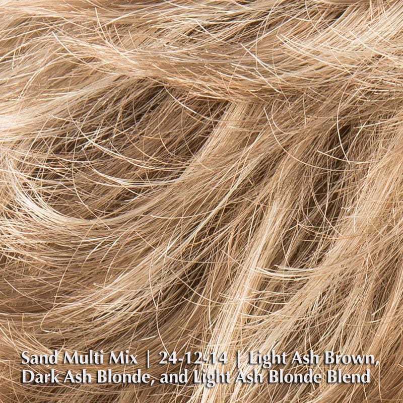 Apart Mono Wig by Ellen Wille | Synthetic Lace Front Wig (Mono Top) Ellen Wille Synthetic Sand Multi Mix | 24-12-14 | Light Ash Brown, Dark Ash Blonde, and Light Ash Blonde blend / Front: 3" | Crown: 3.5 " | Sides: 2.5" | Nape: 2" / Petite / Average