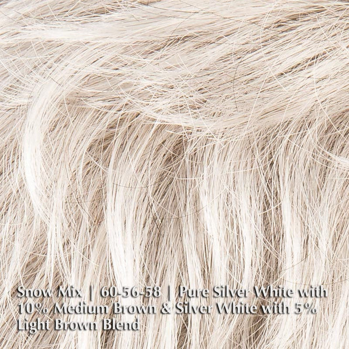 Apart Mono Wig by Ellen Wille | Synthetic Lace Front Wig (Mono Top) Ellen Wille Synthetic Snow Mix | 60-56-58 | Pure Silver White with 10% Medium Brown & Silver White with 5% Light Brown blend / Front: 3" | Crown: 3.5 " | Sides: 2.5" | Nape: 2" / Petite / Average