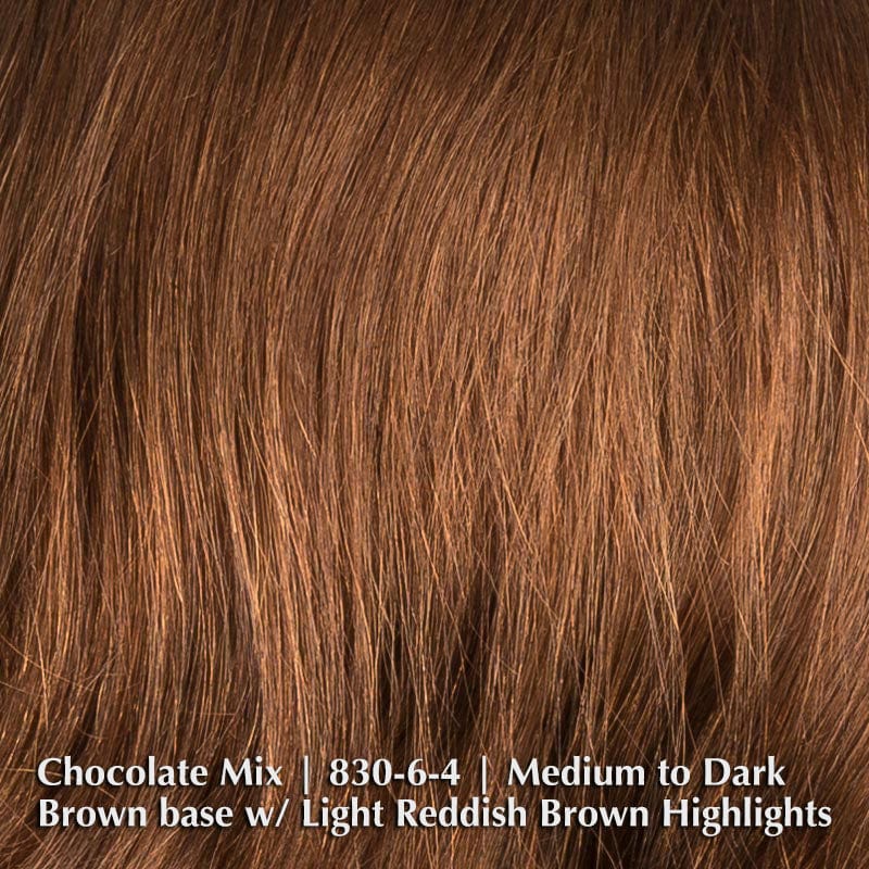 Appeal Wig by Ellen Wille | Human Hair Lace Front Wig Ellen Wille Remy Human Hair Chocolate Mix | 830-6-4 | Medium to Dark Brown base with Light Reddish Brown Highlights / Front: 8.5" | Crown: 9.5" | Sides: 8.25" | Nape: 8.25" / Petite / Average