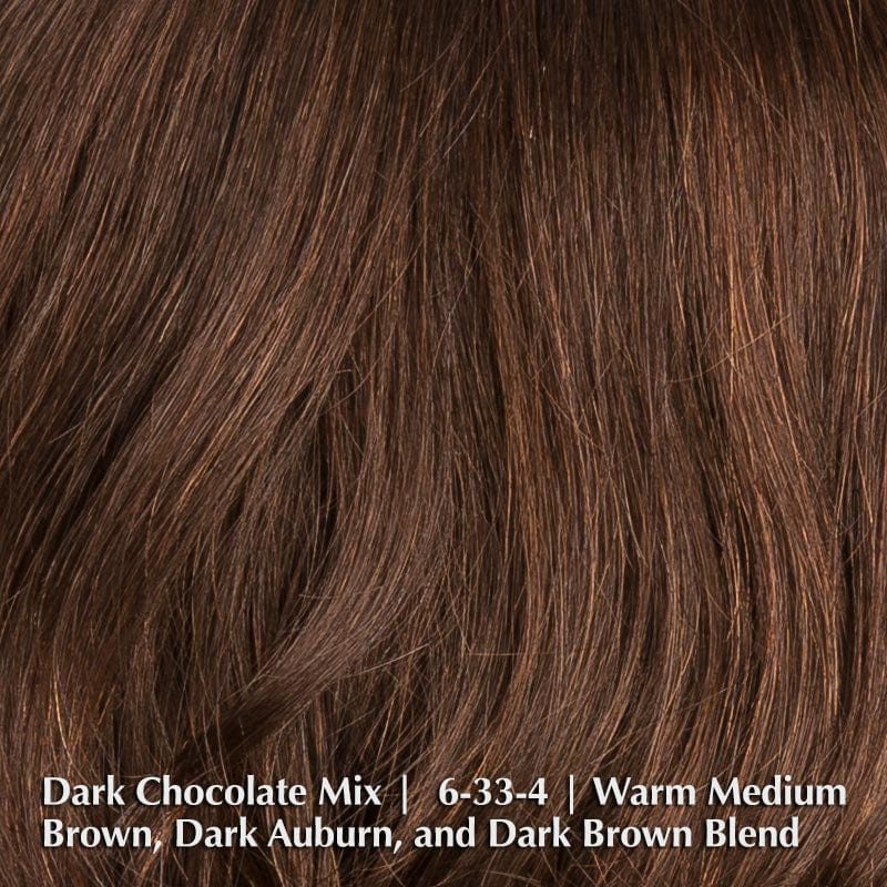 Appeal Wig by Ellen Wille | Human Hair Lace Front Wig Ellen Wille Remy Human Hair Dark Chocolate Mix |  6-33-4 | Warm Medium Brown, Dark Auburn, and Dark Brown Blend / Front: 8.5" | Crown: 9.5" | Sides: 8.25" | Nape: 8.25" / Petite / Average