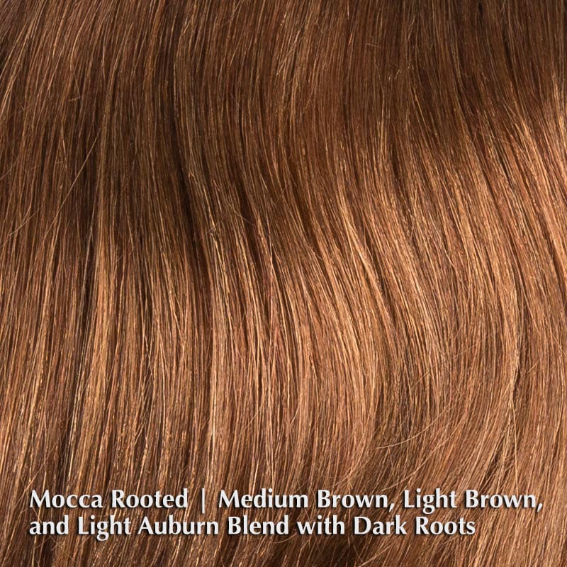 Appeal Wig by Ellen Wille | Human Hair Lace Front Wig Ellen Wille Remy Human Hair Mocca Rooted | Medium Brown, Light Brown, and Light Auburn blend with Dark Roots / Front: 8.5" | Crown: 9.5" | Sides: 8.25" | Nape: 8.25" / Petite / Average