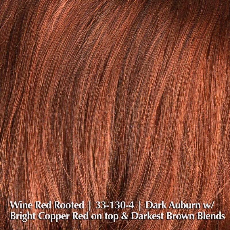 Appeal Wig by Ellen Wille | Human Hair Lace Front Wig Ellen Wille Remy Human Hair Wine Red Rooted | 33.130.4 | Dark Auburn with Bright Copper Red on top and Darkest Brown Blends / Front: 8.5" | Crown: 9.5" | Sides: 8.25" | Nape: 8.25" / Petite / Average