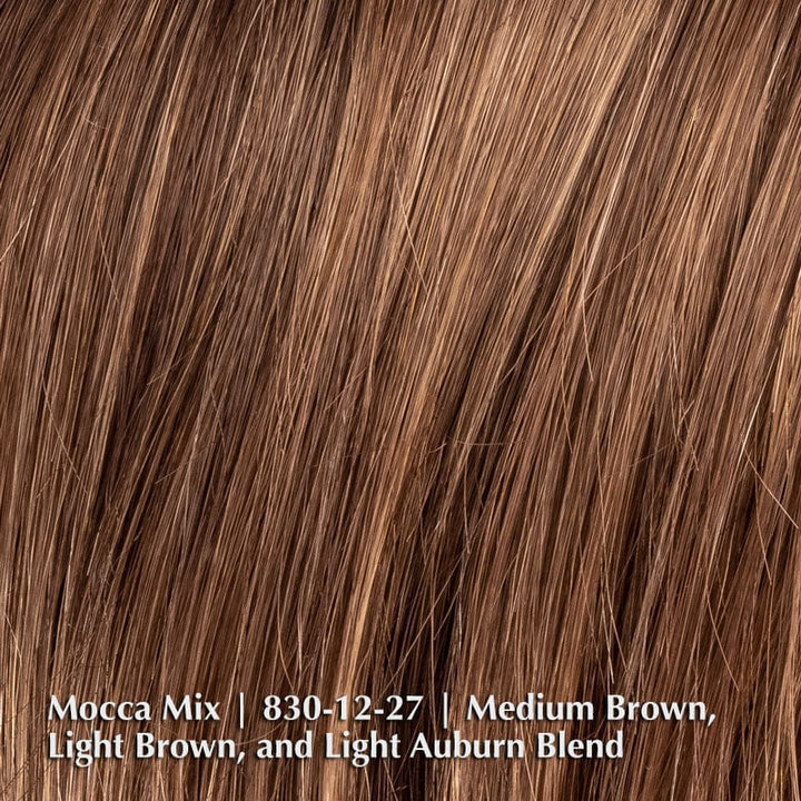 Area Wig by Ellen Wille | Synthetic Wig (Mono Crown) Ellen Wille Synthetic Mocca Mix | 830-12-27 | Medium Brown, Light Brown, and Light Auburn blend / Front: 7.5” | Crown: 10” | Sides: 6.5” | Nape: 5” / Petite / Average