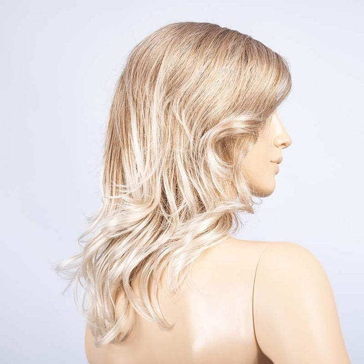 Aria Wig by Ellen Wille | Extended Lace Front | Mono Part Ellen Wille Synthetic Beige Pastel Shaded 101.27.60 | Pearl Platinum Dark Strawberry Blonde and Pearl White with Shaded Roots / Front: 11.5" | Crown: 9" | Sides: 10" | Nape: 11" / Petite / Average
