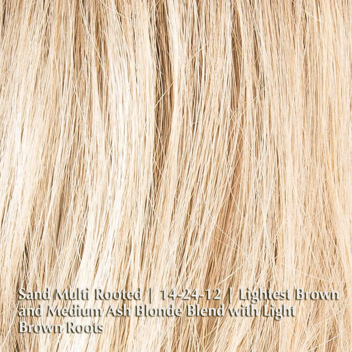 Arrow Wig by Ellen Wille | Synthetic Lace Front Wig (Mono Part) Ellen Wille Synthetic Sand Multi Rooted | 14-24-12 | Lightest Brown and Medium Ash Blonde Blend with Light Brown Roots / Front: 14" | Crown: 14" | Sides: 13" | Nape: 13.5" / Petite / Average