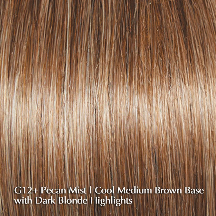 Aspire Wig by Gabor | Synthetic Wig (Basic Cap) Gabor Synthetic G12+ Pecan Mist / Front: 3 1/4" | Crown: 2" | Sides: 1 3/4" | Back: 1 3/4" | Nape: 1 1/2" / Average