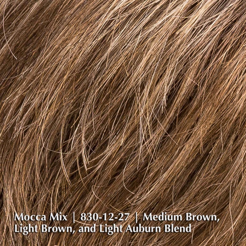 Aura Wig by Ellen Wille | Synthetic Lace Front Wig (Mono-Top) Ellen Wille Synthetic Mocca Mix | 830-12-27 | Medium Brown, Light Brown, and Light Auburn blend / Front: 3.25" | Crown: 3" | Sides: 2.25" | Nape: 2" / Petite / Average