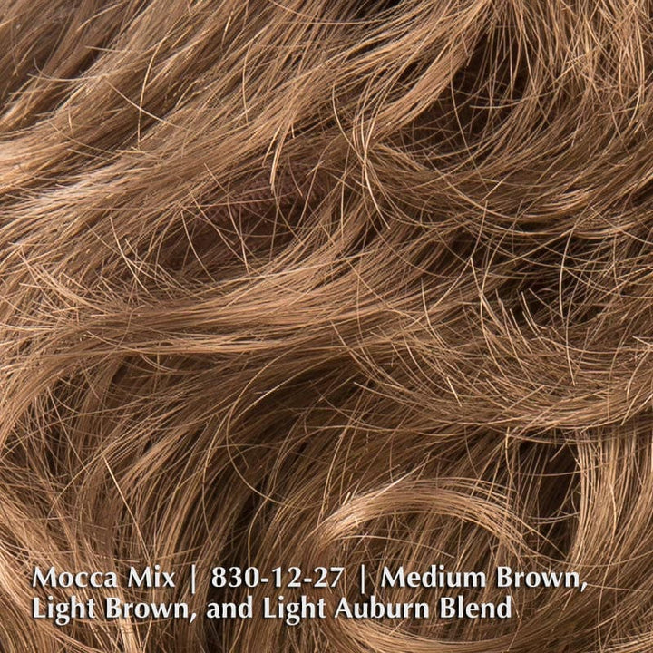 Aurora Comfort Wig by Ellen Wille | Double Mono Top Ellen Wille Synthetic Mocca Mix | 830-12-27 | Medium Brown, Light Brown, and Light Auburn blend / Bang 4 " | Crown 4.5 " | Sides 4" | Nape 3.5" / Petite / Average