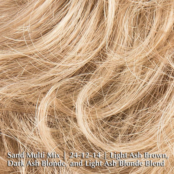 Aurora Comfort Wig by Ellen Wille | Double Mono Top Ellen Wille Synthetic Sand Multi Mix | 24-12-14 | Light Ash Brown, Dark Ash Blonde, and Light Ash Blonde blend / Bang 4 " | Crown 4.5 " | Sides 4" | Nape 3.5" / Petite / Average