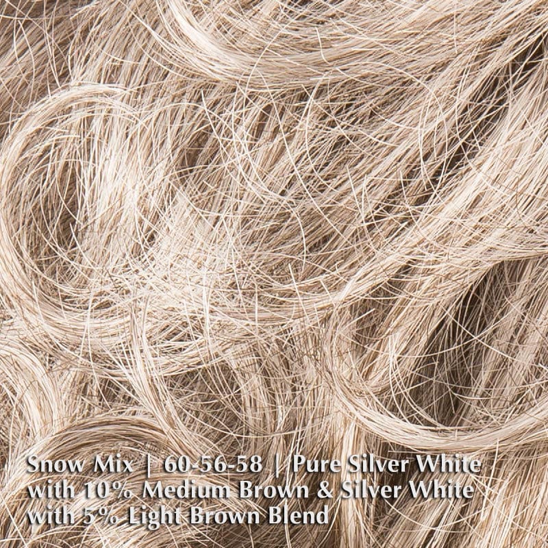 Aurora Comfort Wig by Ellen Wille | Double Mono Top Ellen Wille Synthetic Snow Mix | 60-56-58 | Pure Silver White with 10% Medium Brown & Silver White with 5% Light Brown blend / Bang 4 " | Crown 4.5 " | Sides 4" | Nape 3.5" / Petite / Average