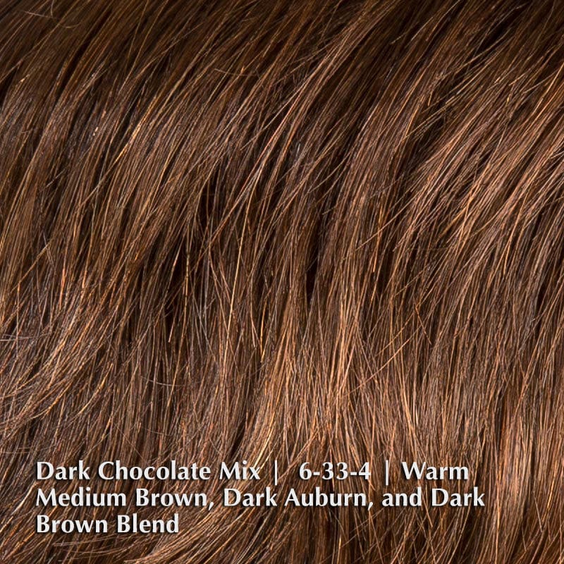 Award Wig by Ellen Wille | Remy Human Hair Lace Front Wig (Hand-Tied) Ellen Wille Remy Human Hair Dark Chocolate Mix |  6-33-4 | Warm Medium Brown, Dark Auburn, and Dark Brown Blend / Front: 4" | Crown: 6.5" | Sides: 2.5" | Nape: 2.25" / Petite / Average