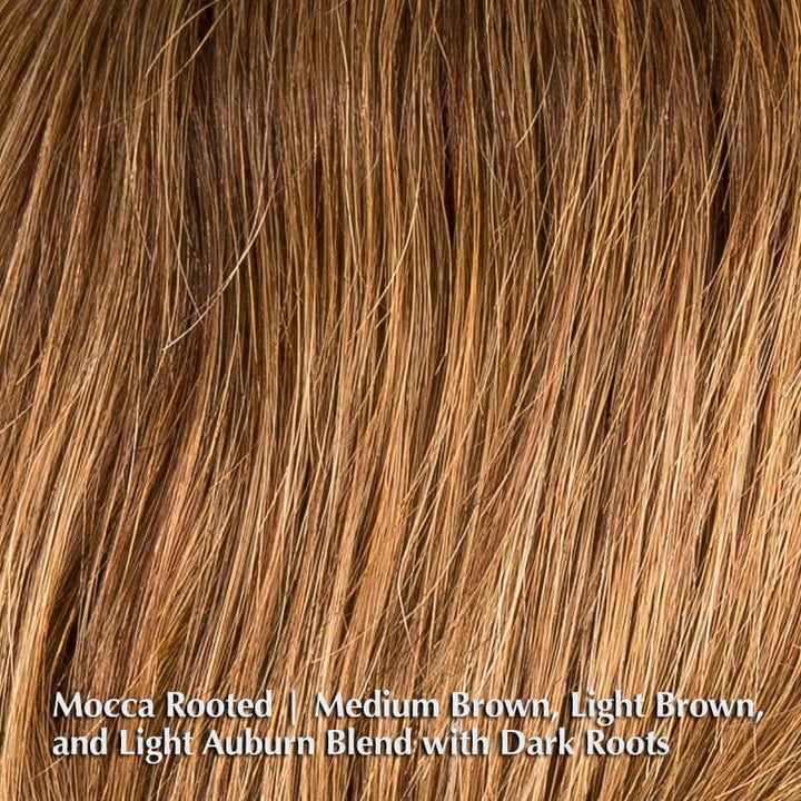 Award Wig by Ellen Wille | Remy Human Hair Lace Front Wig (Hand-Tied) Ellen Wille Remy Human Hair Mocca Rooted | Medium Brown, Light Brown, and Light Auburn Blend with Dark Roots / Front: 4" | Crown: 6.5" | Sides: 2.5" | Nape: 2.25" / Petite / Average
