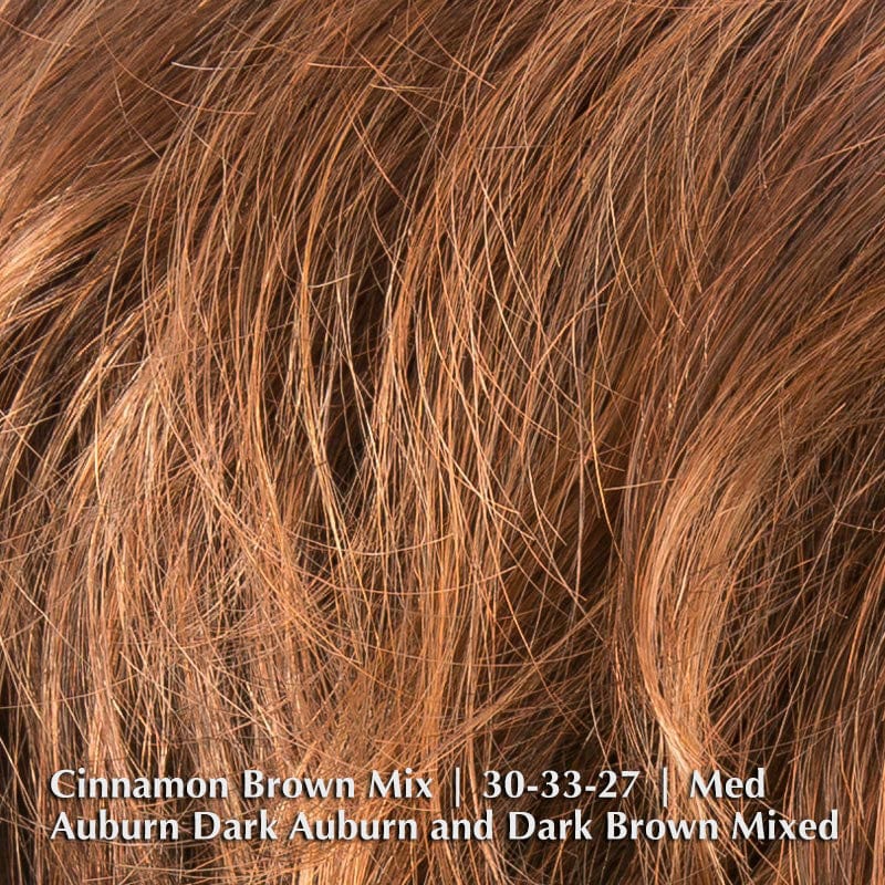Beach Mono Wig by Ellen Wille | Synthetic Lace Front Wig (Mono Part) Ellen Wille Synthetic Cinnamon Brown Mix | 30-33-27 | Med Auburn Dark Auburn and Dark Brown Mixed / Bang: 6" | Crown: 9" | Sides: 7" | Nape: 7" / Petite / Average