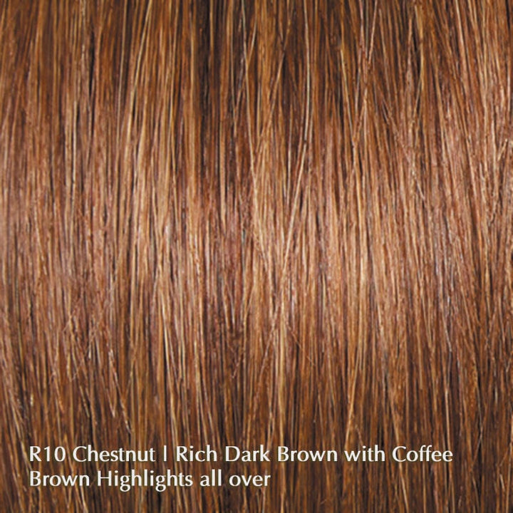 Beguile by Raquel Welch | Human Hair Wig (Mono Top) Raquel Welch Human Hair R10 Chestnut / Front: 9" | Crown: 10.5" | Side: 8" | Back: 8" | Nape: 6.5" / Average
