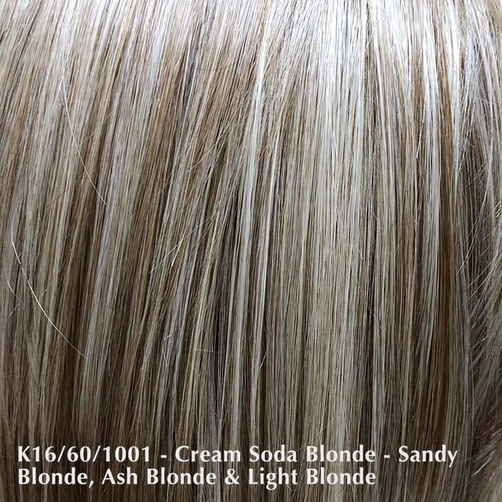 Bellissima Hand Tied Wig by Belle Tress | Synthetic Heat Friendly Wig (Mono Top) Belle Tress Heat Friendly Synthetic Cream Soda Blonde | A blend of sandy blonde, ash blonde, and light blonde / Side Bang: 7" | Side: 7" - 9" | Nape: 2.5" | Back: 7" - 9 | Overall: 7" - 9" / Average