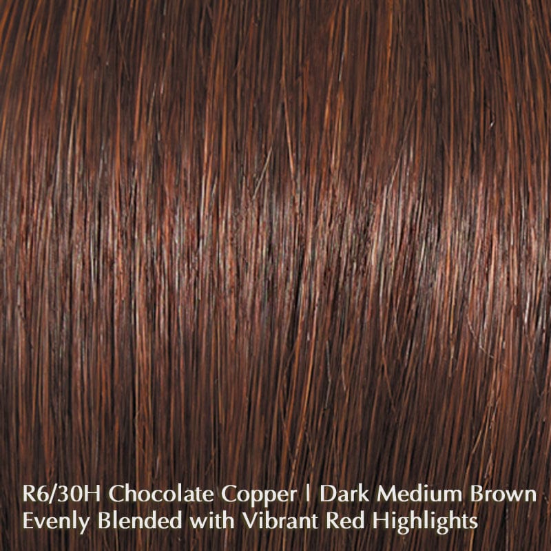 Brave The Wave by Raquel Welch | Synthetic Lace Front Wig (Mono Part) Raquel Welch Synthetic R6/30H Chocolate Copper / Front: 7.5" | Crown: 9.5" | Side: 7.5" | Back: 6" | Nape: 9.5" / Average