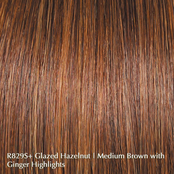 Bravo by Raquel Welch | Human Hair|  Lace Front Wig (100% Hand-Tied) Raquel Welch Human Hair R829S Glazed Hazelnut / Front: 9.5" | Crown: 10.5" | Side: 10" | Back: 10" | Nape: 10.25" / Average