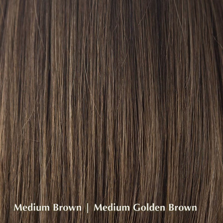 Brittany Wig by Amore | Synthetic Wig (Mono Top) Amore Synthetic Medium Brown | Medium Golden Brown / Front: 5" | Crown: 11.75" | Nape: 15" / Average