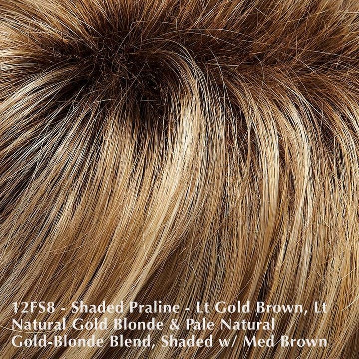 Cameron Lite Petite by Jon Renau | Synthetic Lace Front Wig (Mono Top) Jon Renau Synthetic 12FS8 Shaded Praline / Bang 8.5" | Crown 11.5" | Side 8" | Nape 4.5" / Petite