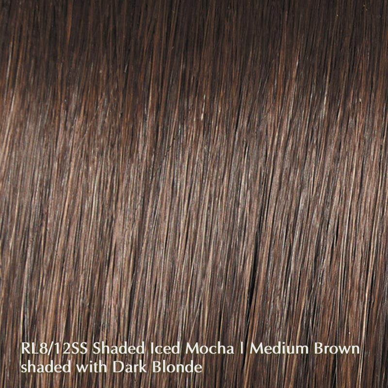 Captivating Canvas by Raquel Welch | Heat Friendly Synthetic Raquel Welch Heat Friendly Synthetic RL8/12SS Shaded Iced Mocha / Bang: 5.25" | Crown: 5.25" | Nape 2.25" | Side 3.75" | Back: 4.5" / Average